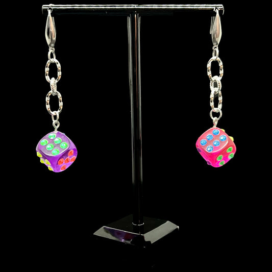 DIAMANTE DICE EARRINGS