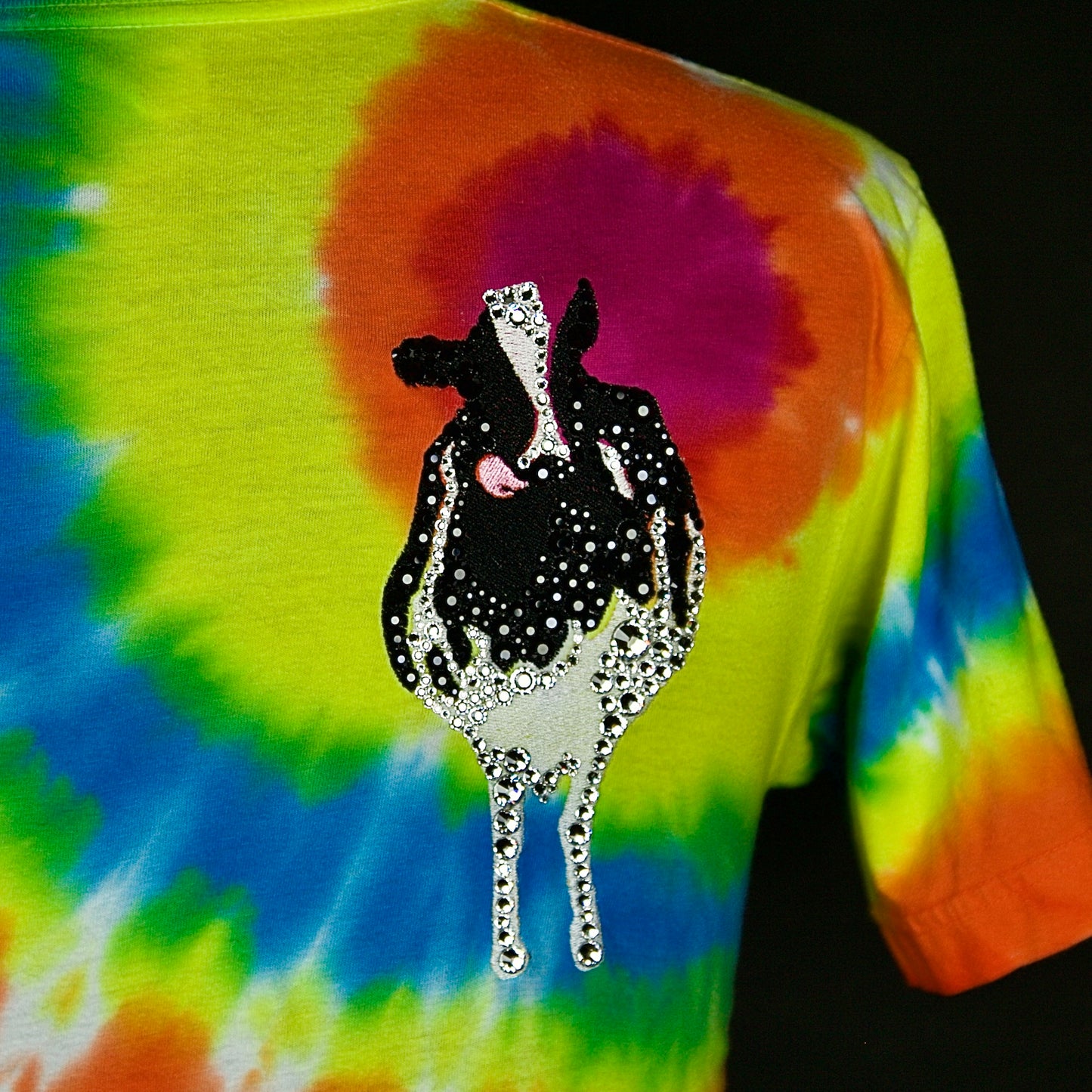 TIE DYE GLAMOUR COW